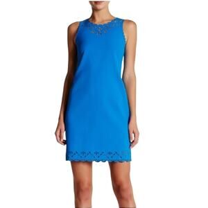 NWT J. Crew Factory Laser Cut Shift Dress in Blue Size 12